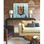 Картина на досках в стиле Loft  "Тигр в одежде"